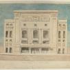 MBD2009 : Antoine BOURDELLE, Onzième étude de la deuxième façade du théâtre des Champs-Elysées, 1911, crayon graphite, plume et encre brune, aquarelle sur papier vélin, 44,2 x 56 cm