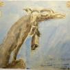 MBD3467 : Antoine Bourdelle, “Après notre départ, l'ami que nous avons sauvé deux moisʺ, plume et encre brune, aquarelle sur papier vélin, 15,2 x 19,9 cm