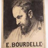 Louis Welden HAWKINS (1849-1910) Portrait d'Émile (Antoine) Bourdelle, en buste, de profil 1903 Fusain et pastel 
