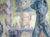 Michel Dufet, "Vue du salon des Dufet-Bourdelle au musée Bourdelle, avec la Tête chypriote et l’Homme qui marche de Rodin"
