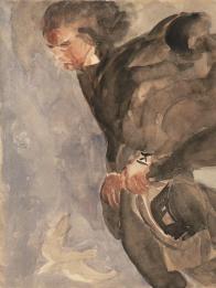 Antoine Bourdelle, Beethoven, crayon au graphite et aquarelle sur papier, musée Bourdelle